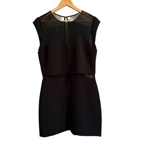Express Black Sheath Dress Mesh Panel‎ Sleeveless Party Cocktail Size 10